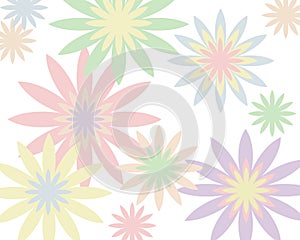 Retro pastel floral background