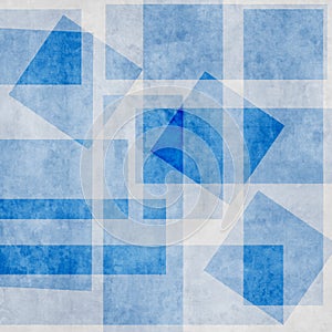 Retro pattern of geometric shapes. Pattern with blue squares and rectangles.