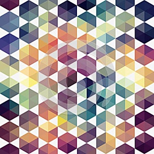 Retro pattern of geometric shapes. Triangle colorful mosaic back