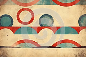 Retro Pattern On Old Paper Texture. Generative AI