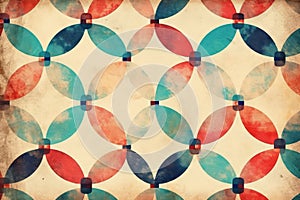 Retro Pattern On Old Paper Texture. Generative AI