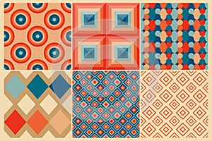Retro patterns in vintage style of the 50s and 60s