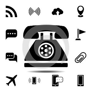 retro phone icon. Simple glyph vector element of web, minimalistic icons set for UI and UX, website or mobile application