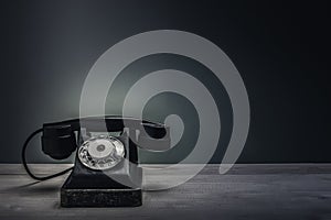 Retro phone on the table