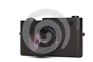 Retro photo camera  Isolated Isolated On White Background, 3D render. 3D illustration photo