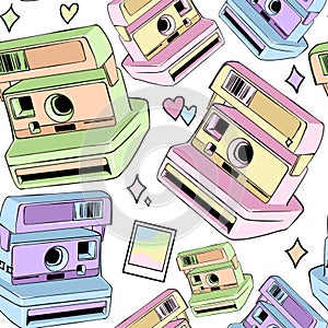 retro photo camera seamless pattern