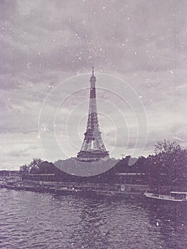 Retro photo with paris, france, vintage