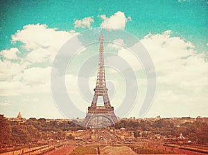 Retro photo with paris, france, vintage