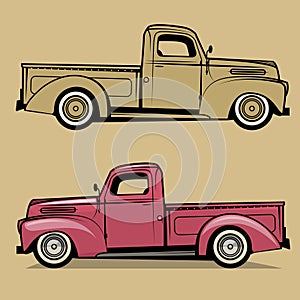 Retro pickup truck photo