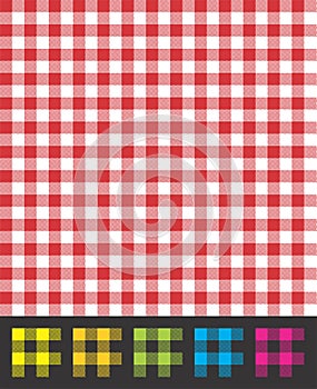 Retro Picnic Tablecloth Pattern Vector