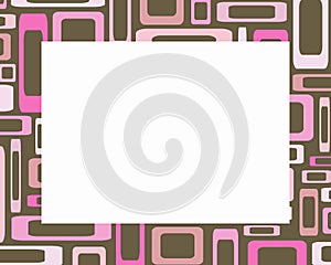 Retro pink and brown rectangles frame