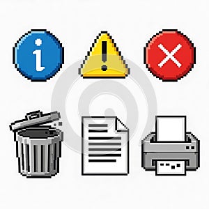 Retro Pixel Art Interface Icon Set (Generated With AI)