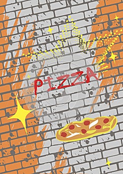Retro pizza menu