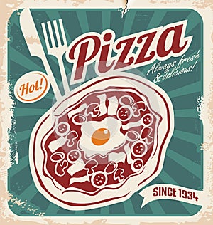 Retro pizzeria poster photo