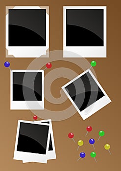 Retro polaroid pictures, frames set, vector illustration