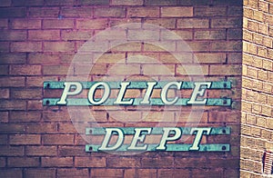 Retro Police Department Sign