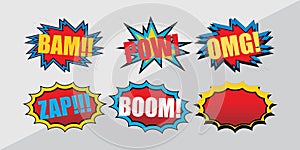 Retro Pop Art comic shout seamless pattern