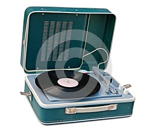 Retro portable turntable photo