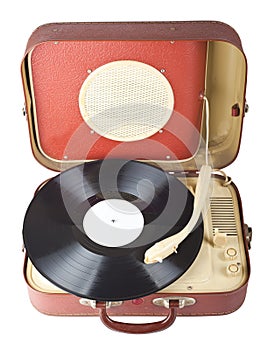 Retro portable turntable