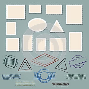 Retro postage stamp frames