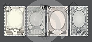 Retro Postage Stamps Backgrounds photo