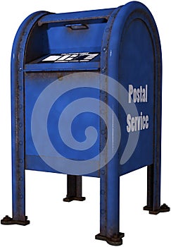 Retro Postal Service Mailbox Isolated