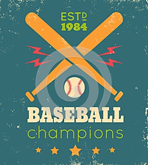 Retro poster for baseball.