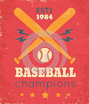 Retro poster for baseball