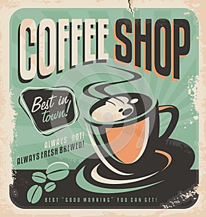 Retro poster for coffee shop