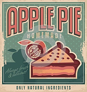 Retro poster design for apple pie