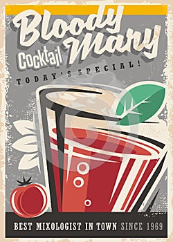 Retro poster design for cocktail lounge