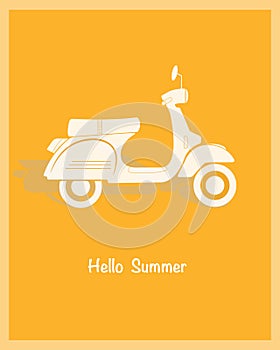 Retro poster design with vintage scooter