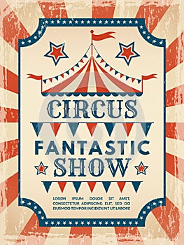 Retro poster. Invitation for circus magic show