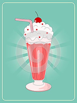 Retro poster with milkshake