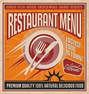 Retro poster template for fast food restaurant