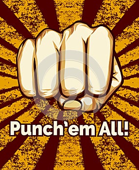 Retro Punching Fist Poster