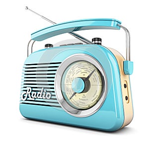 Retro radio blue