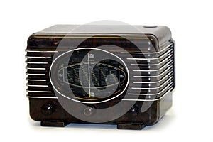 Retro radio device on a white background 