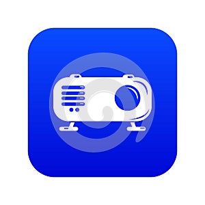 Retro radio icon blue vector