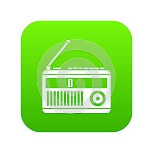 Retro radio icon digital green