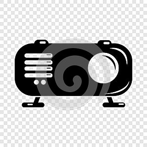 Retro radio icon, simple black style