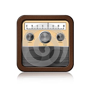 Retro Radio Icon on white background