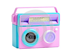 retro radio plastic 3d cartoon