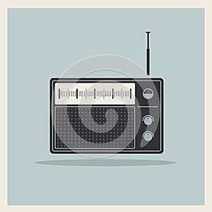 Retro radio receiver vector