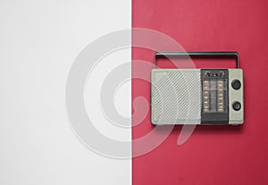 Retro radio on a red-gray background