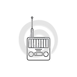 Retro radio vector icon symbol old electronic isolated on white background