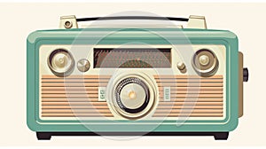 Retro Radio Vector Illustration In Casey Weldon Style