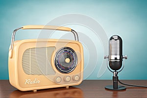 Retro Radio and Vintage Microphone