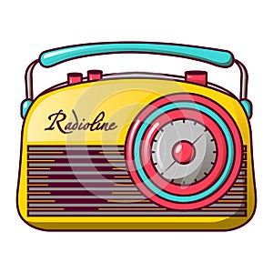 Retro radioline icon, cartoon style