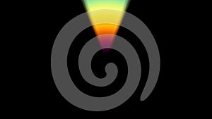 Retro rainbow fan shape seamless loop rotation logo animation background new quality universal motion dynamic animated